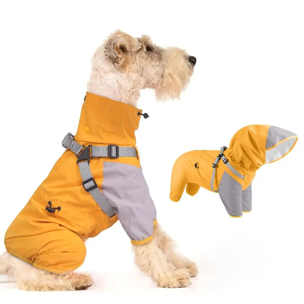 Waterproof Pet Dog Raincoat Four Legged Clothing with Hat Dog Rain Jacket Lightweight Breathable 1005009112339406