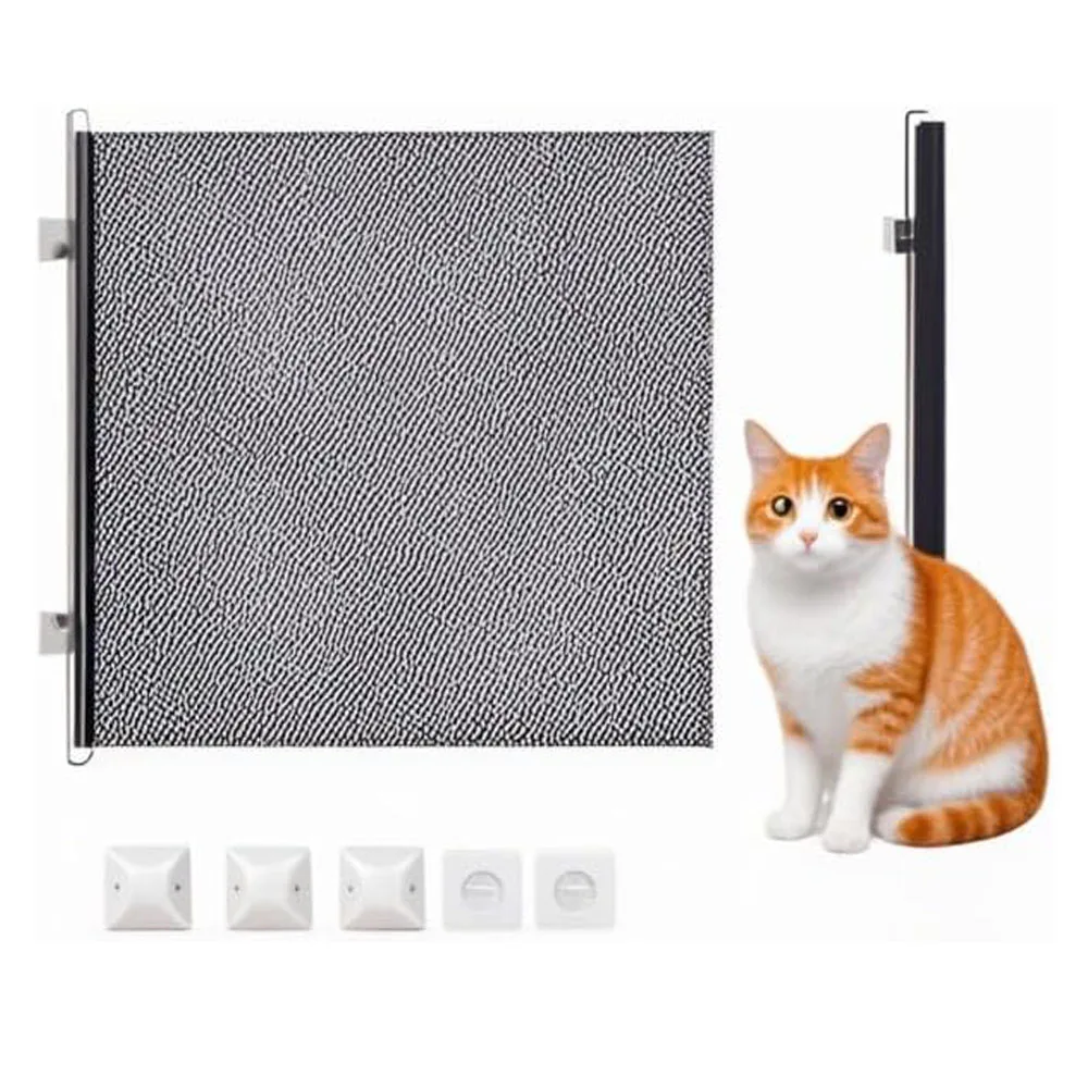 Retractable Pet Gate Screen Door-Stair Gates for Dog Cat Portable Dog Gates with Reinforced Strip 1005009112376471
