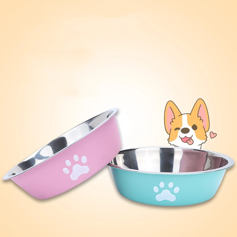 Dog Bowl New Pet Bowl Large Capacity Dog ​​food Bowl Stainless Steel Anti-Overturning Household Dog 1005009113452510