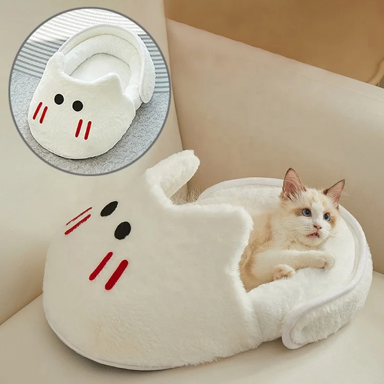 Rabbit Slippers Nest Cute Cat Sofa Soft Plush Cushion Comfortable Deep Sleep Cat Bed 1005009126452394