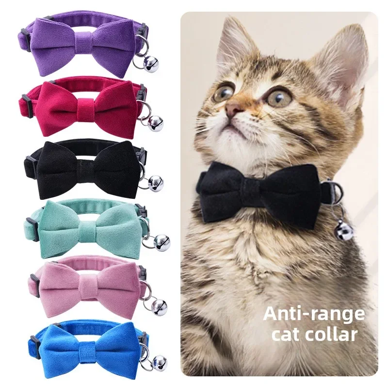 New Bowknot Pet Collar, Cat Collar, Safety Buckle, Cat Bell, Anti-suffocation Collar, Puppy Collar 1005009138726821