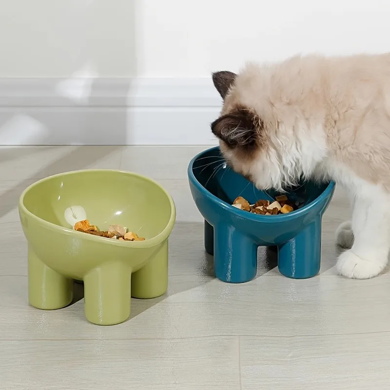 Elevated Cat Bowl with Stand, Durable Plastic Pet Food & Water Dish 1005009147741260