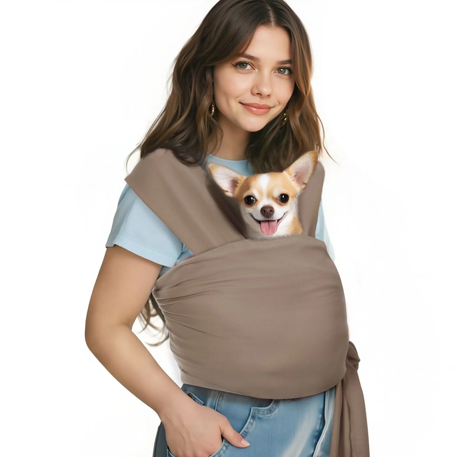 Pawaboo Pet Sling Carrier for Small Dogs and Cats Hands Free Dog Carrier Sling Anti-anxious Soft 1005009156925201