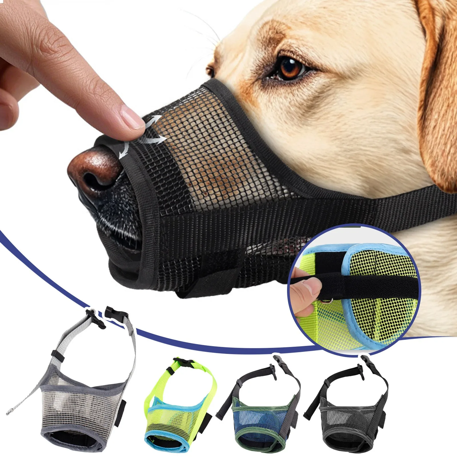 Dog Humane Basket Muzzle To Prevent Biting And Scavenging Adjustable Snap On Cover Helps Dogs 1005009182683443