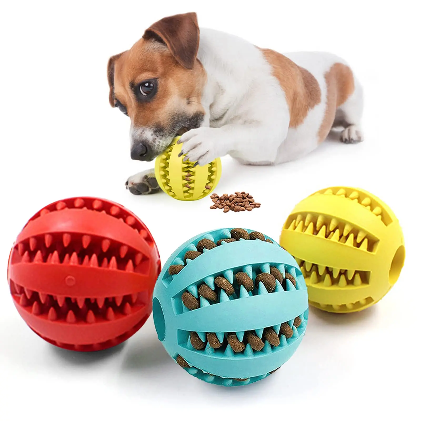 2/3Pcs Dog Toy Balls, rubber Pet Feeder, pet Tooth Cleaning Toy Balls 1005009183703888