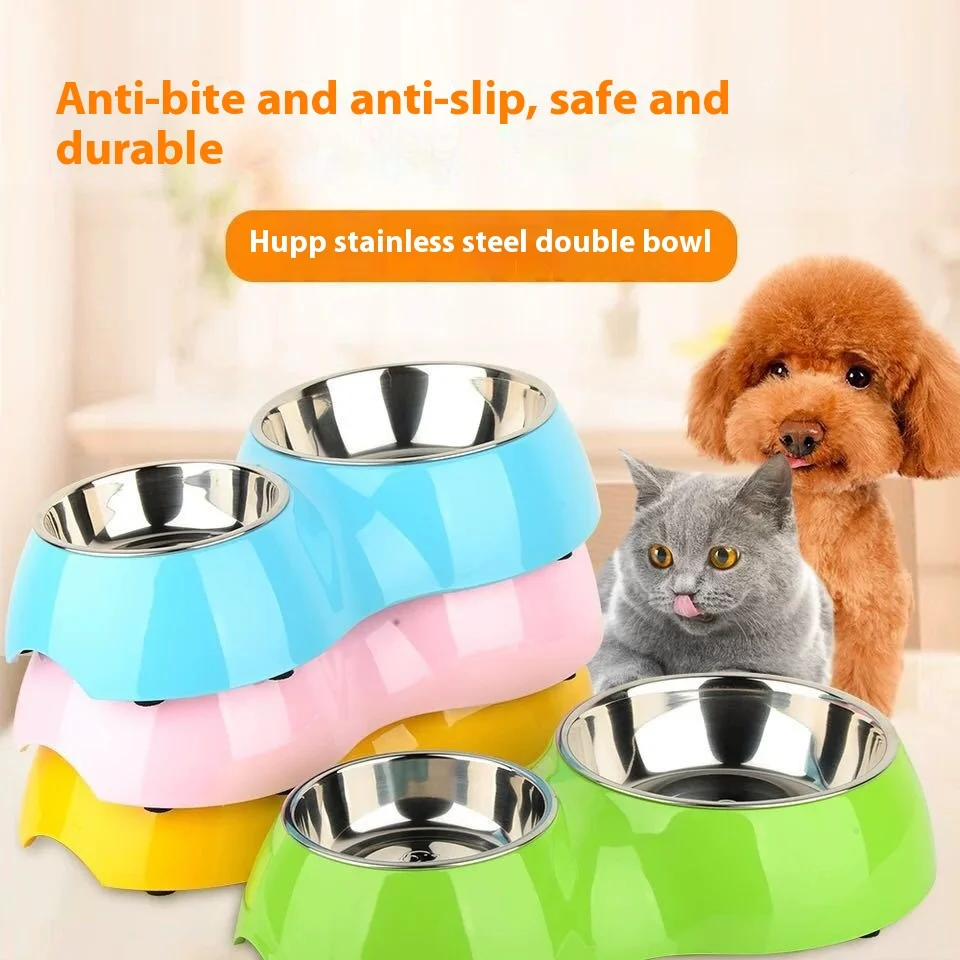Super 2-In-1 Cat Bowl Stainless Steel Water Storage Pet Dog Food Container Feeder 1005009187278173
