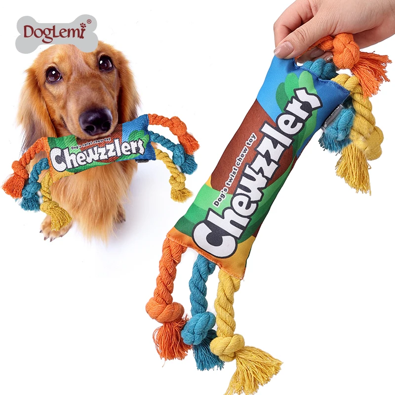 Pet Dog Toys Dog Molar Bite-Resistant Cotton Rope Knot Rainbow Candy Pet Toys for Small Dog Puppy 1005009190774636