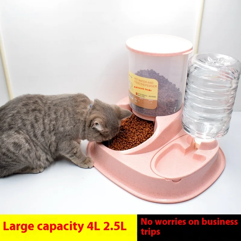 Pet Cat Automatic Feeder Drinking Water Large Capacity Dispenser Dry Wet Separation Food Container 1005009196492798