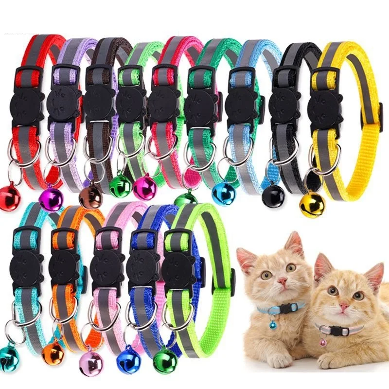 Reflective Adjustable Cats and Small Dogs Collars with Bells Pet Supplies Anti-strangling Cats 1005009202409181