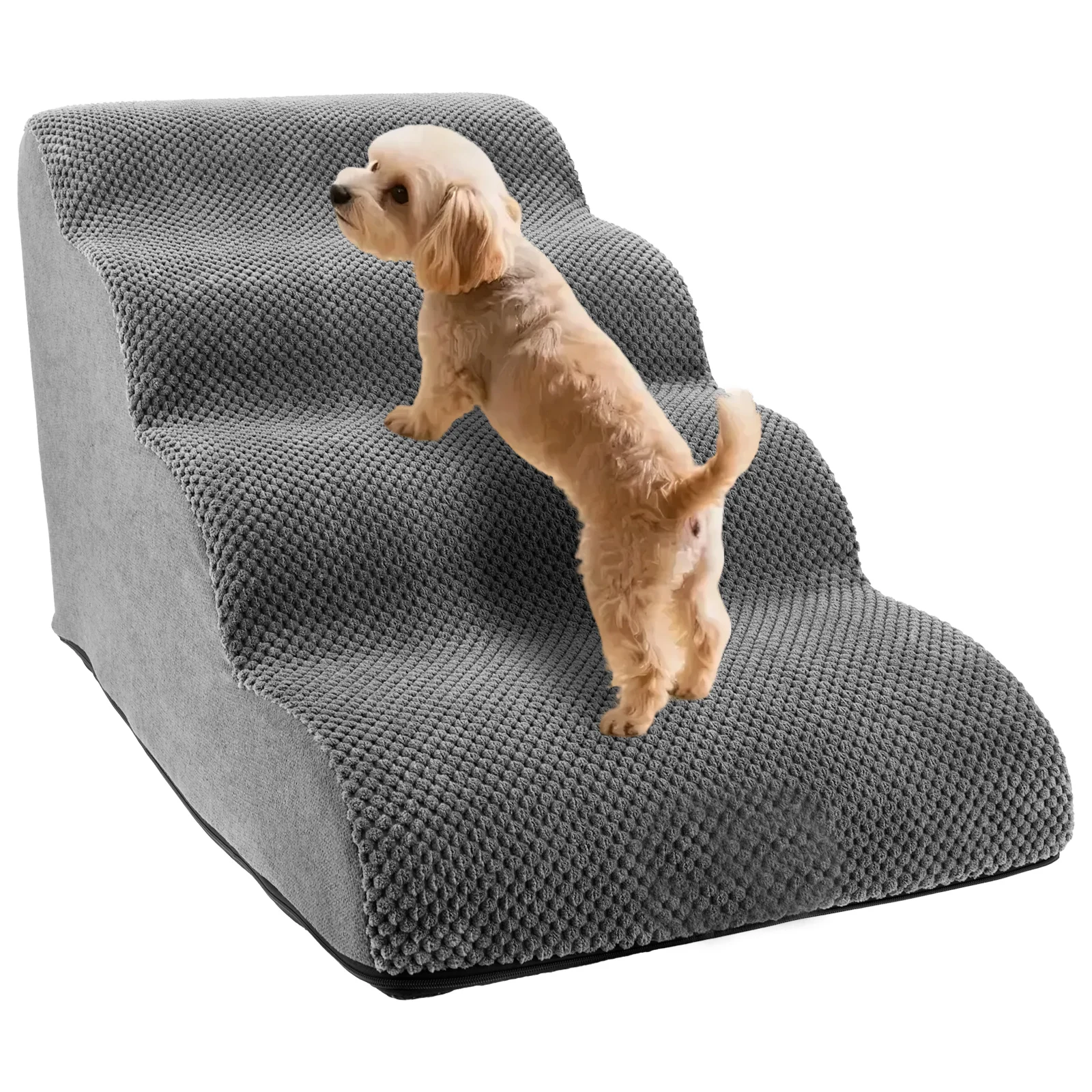 Curved Dog Stairs Ramp for High Beds and Sofa Climbing Pet Steps Nonslip Sponge Filling for Small 1005009203143374