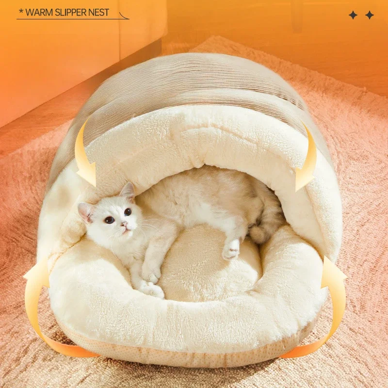 New Luxury Enclosed Cat Bed with Warmth and Security Features for Cats in Multi-Cat Families 1005009210847575