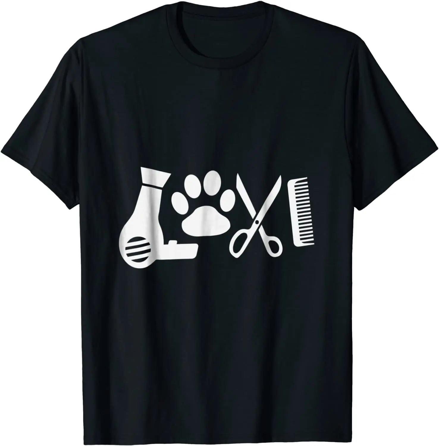 Dog Groomer Love T Shirt Dog Grooming Hairdryer Paw Scissors 1005009213205541