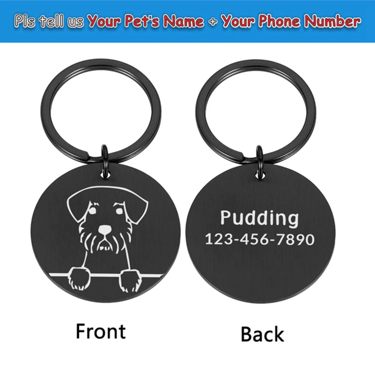 1pc Romantic Serious puppy Custom Name and number Cat Dog ID Tag Name with Cute Symbols 1005009213624890