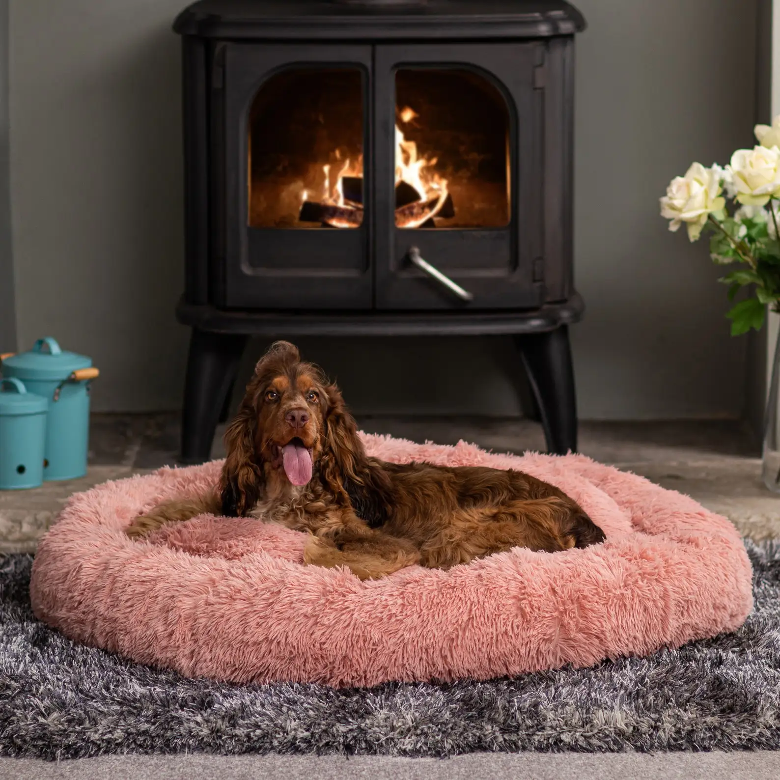 Orthopedic Donut Dog Bed, Calming Anti-Anxiety Pet Sofa Lounger, Washable for Small Large Dogs Cats 1005009222121754