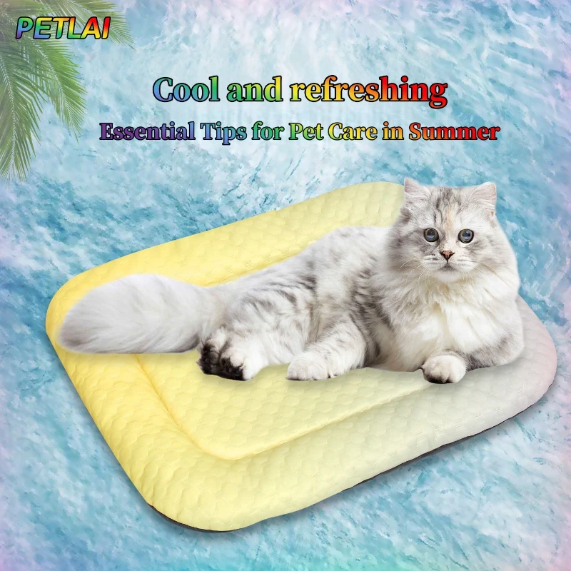 Cat dog cool nest bed mat cushion pad relieving summer-heat temperature reduction gradient color 1005009226321407