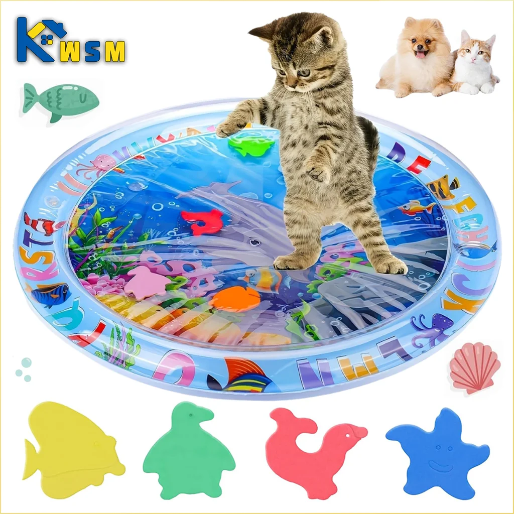 Pet Water Sensory Play Mat for Cats and Dogs Thickened Cooling Pad Interactive Self Play Toy for 1005009234095096