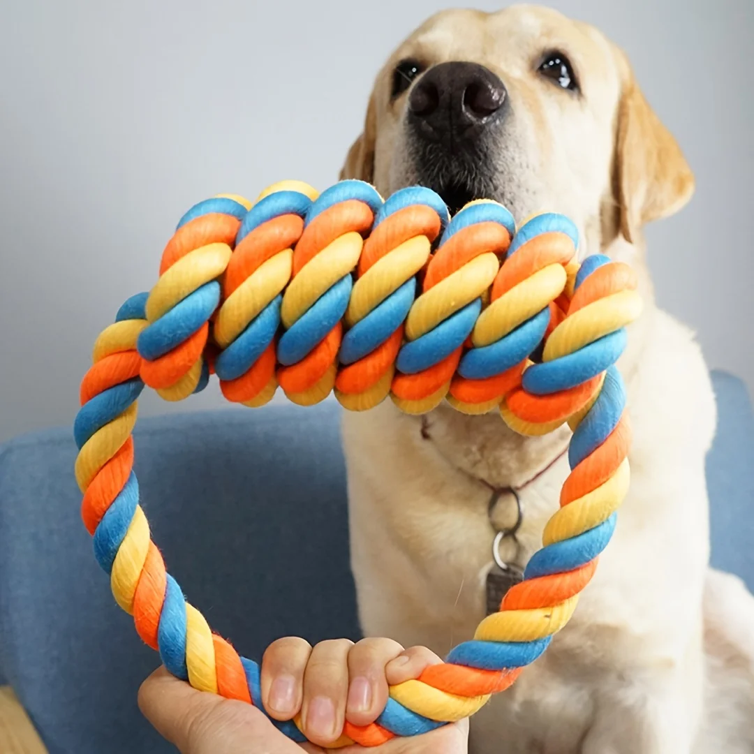 1pc Heavy-Duty Rope Pull Ring Toy for Large Dogs– Durable Braided for Chewing&Teeth Cleaning 1005009235356772