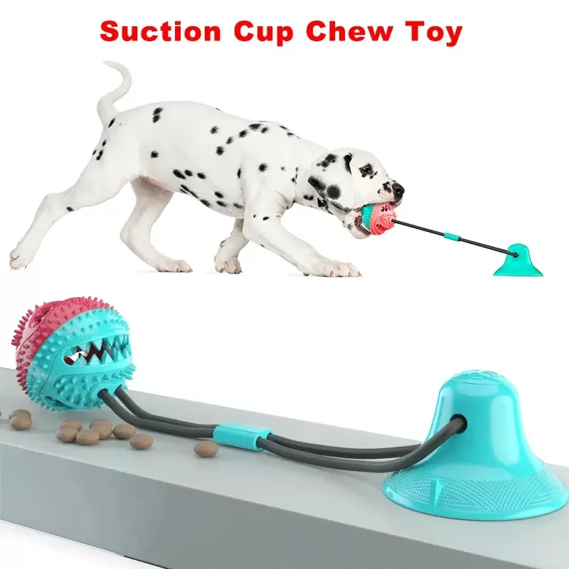 Dog Toys Leaking Food Ball Interactive Rubber Chew Toy for Dogs Tug of War Durable Bite Resistant 1005009236688596