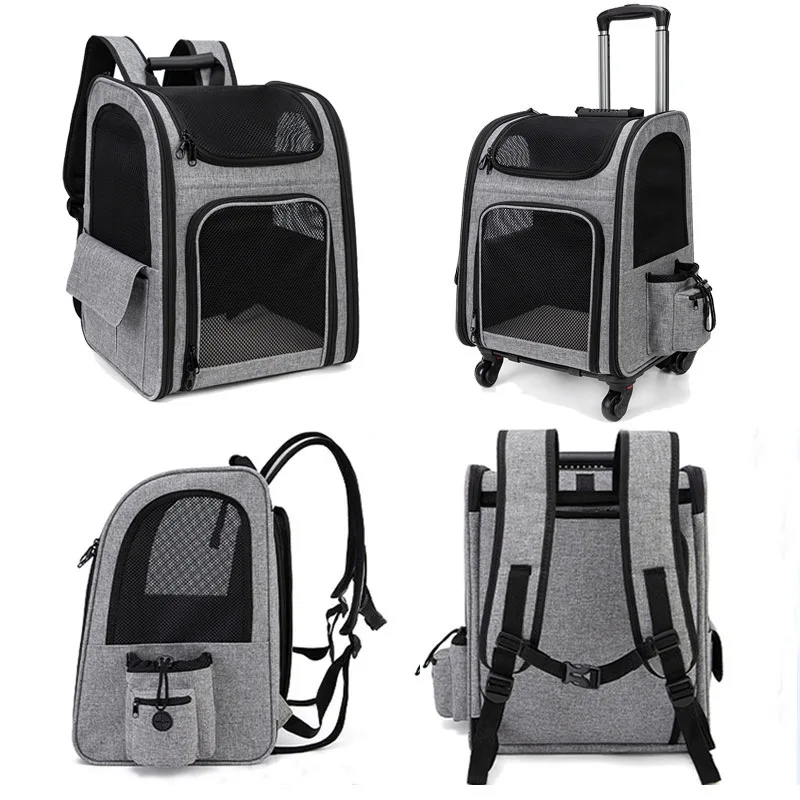 Foldable Pet Carrier Trolley Case Expandable Large Capacity Pet Backpack Portable Travel Bag for 1005009241953237