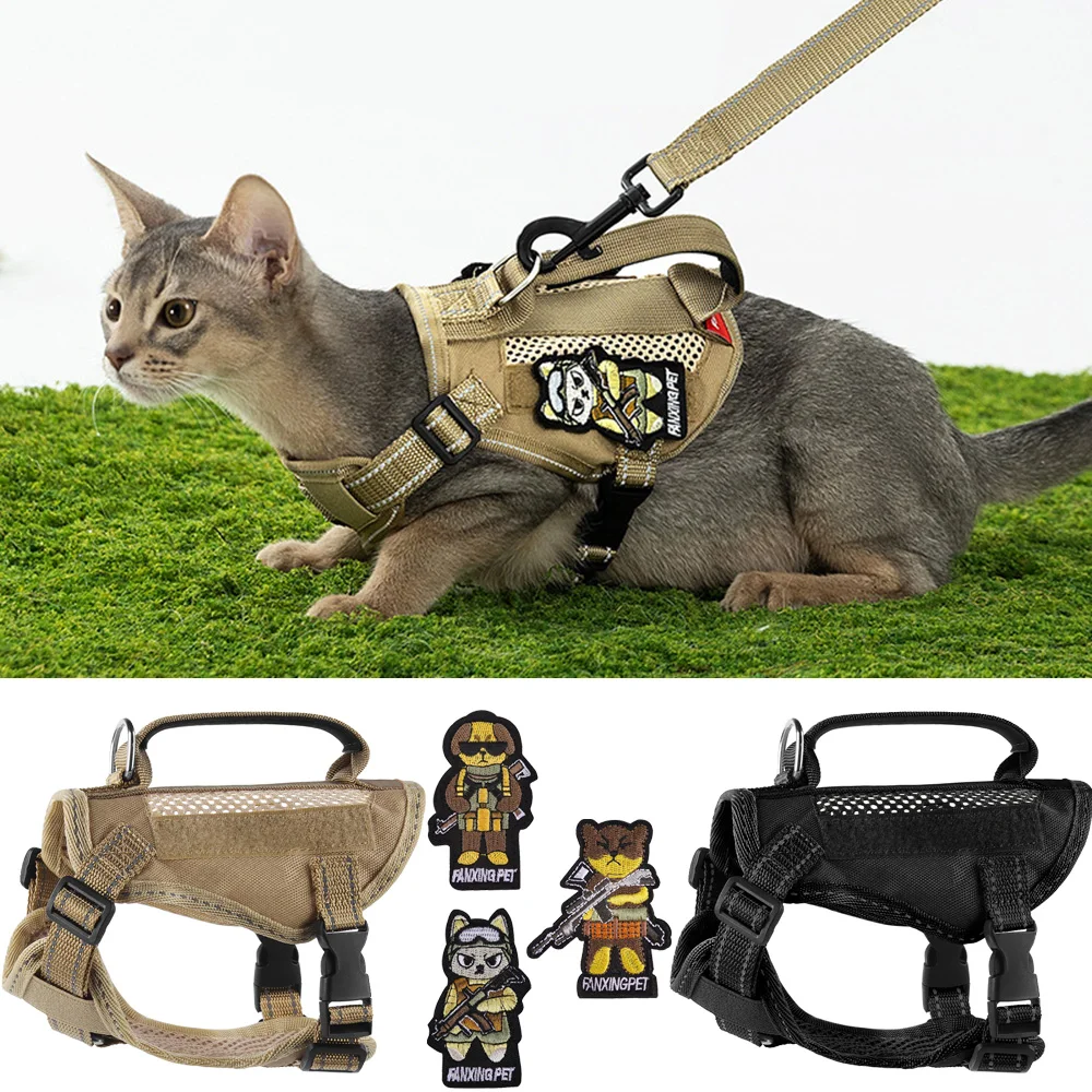 Cool Puppy Cat Tactical Harness and Leash Handheld Pet Harnesses for Cats Maine Coon Chinchilla 1005009248339798