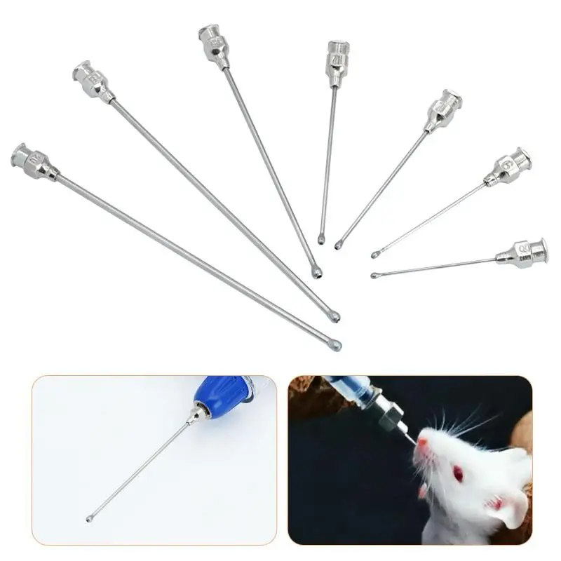 Pet Feeding Syringe Poultry Medicine Needle Tube Stainless Steel Straight Cats Dogs Hamsters Feed 1005009249427723