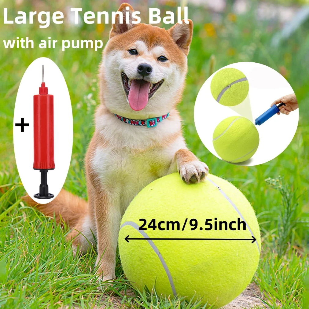 7/9.5Inch Giant Tennis Ball Pet Inflatable Toy for Dog Training 24cm Large with Air Pump 1005009255625279