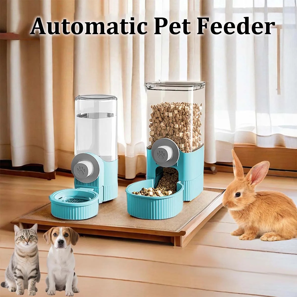 Hanging Automatic Pet Food Feeder/Water Dispenser Gravity Cat Auto Feeder Waterer Set Pet Feeding 1005009257783566