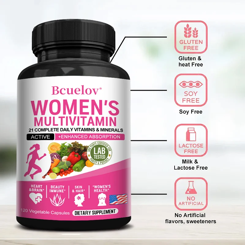 Women's Multivitamin Supplement Capsules, for Joints, Hair, Skin, Nails, Brain, Heart 1005009259287394
