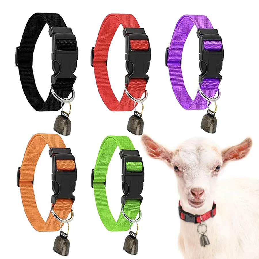 Goat Collars with Bells, Adjustable Nylon Collar Set 1005009259910228