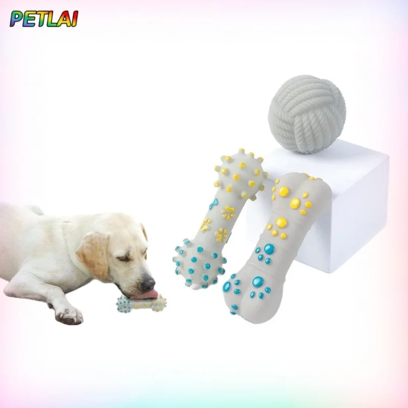 Dog Sound Toys Chew Bone Stick Ball Interactive Bone Barbell Pet Cat Summer Anti-Stress Educational 1005009263554081