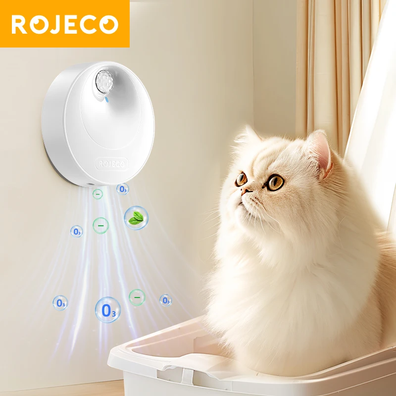 ROJECO 4000mAh Smart Cat Litter Deodoriser Automatic Box Odor Purifier for Pet Toilet 1005009265891927