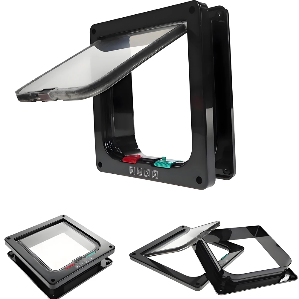 Cat Door for Windows, Pet Doors and Sliding Door, Safety Pet Door with 4 Way Lock 1005009280704124