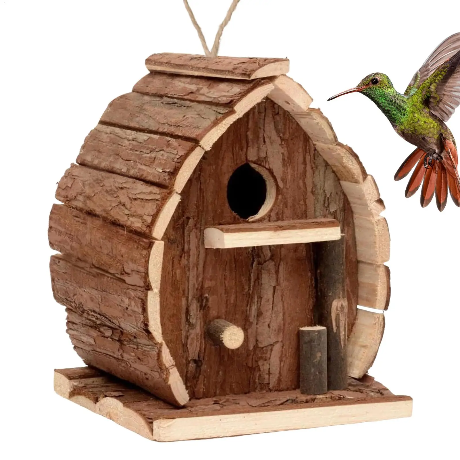 Bird Houses for Outside Bird Home Wooden Cage Shelter Feeder Box Decorative Nest for Patio Backyard 1005009284034321