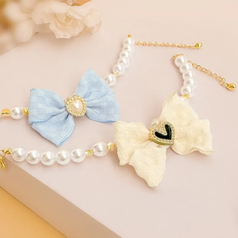 Dog Pearls Necklace Jewelry for Small Dog Puppy Cat Wedding Collar Chihuahua Yorkie Girl Pet 1005009285986636
