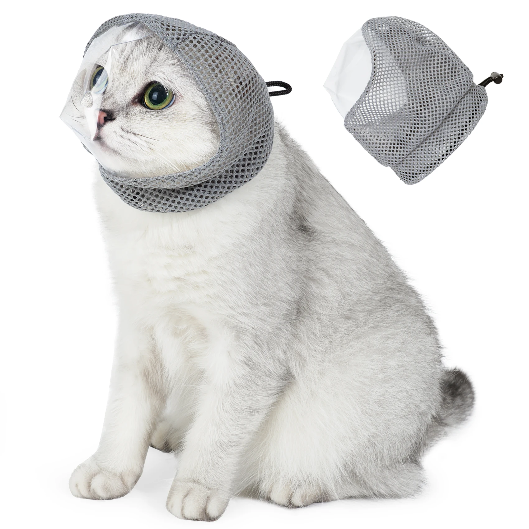 Cat Muzzle for Grooming, Adjustable Transparent Anti-Bite Cat Mask for Nail Clipping 1005009288831725