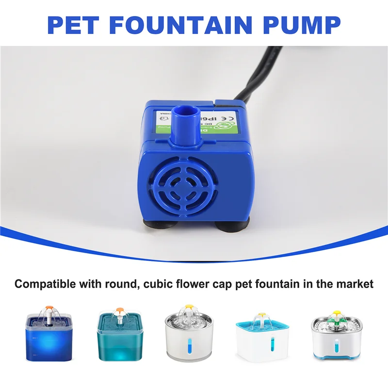 B62B-Cat Water Fountain Pump, Pet Water Fountain Pump Replacement Pump DR-DC160 Motor For Round 1005009291226759