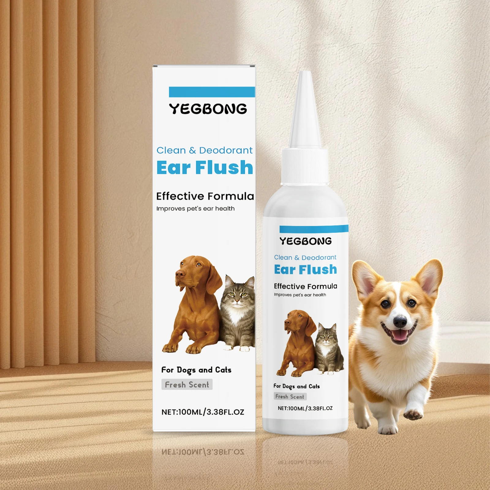 Cat Dog Ear Cleanser Relieve Discomfort Remove Ear Mite Dirt for Odor Control Itch Relief Pet Ear 1005009296144031