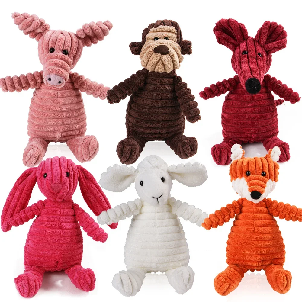 Pet Dog Molar Toy Vent Training Corduroy Monkey Pig Voice Plush Toy Dog Tooth Cleaning Supplie Dog 1005009299180474