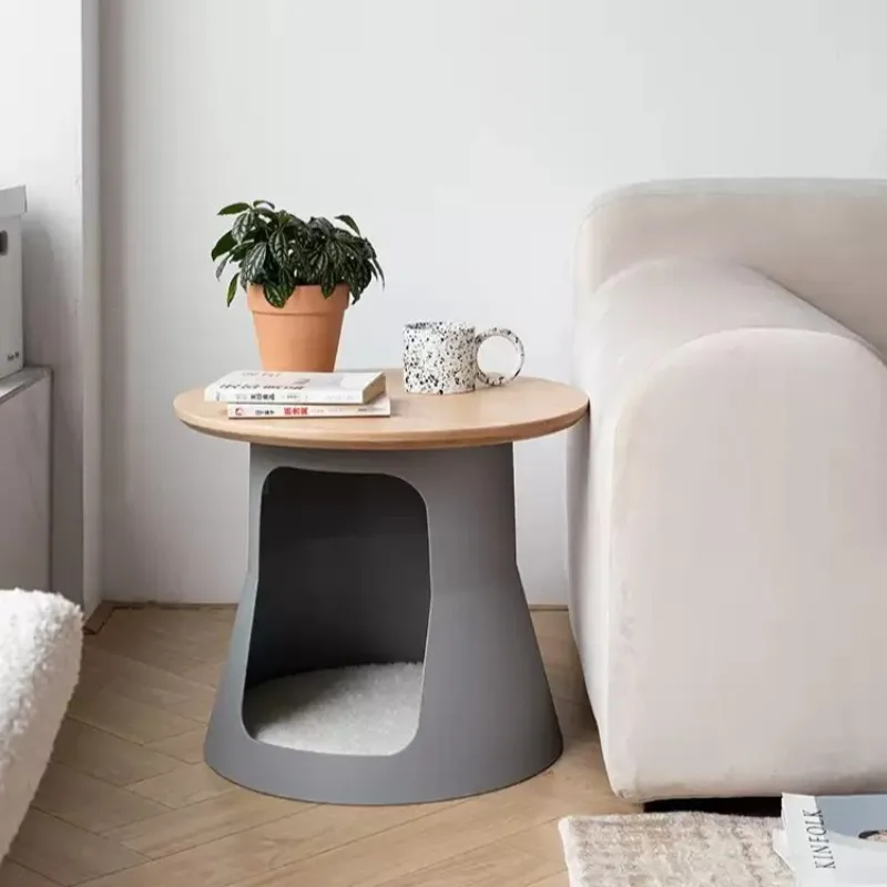 Solid Wood Minimalist Cat Side Table Multi-Functional Coffee Table Pet Bed for Living Room Home Use 1005009303113334