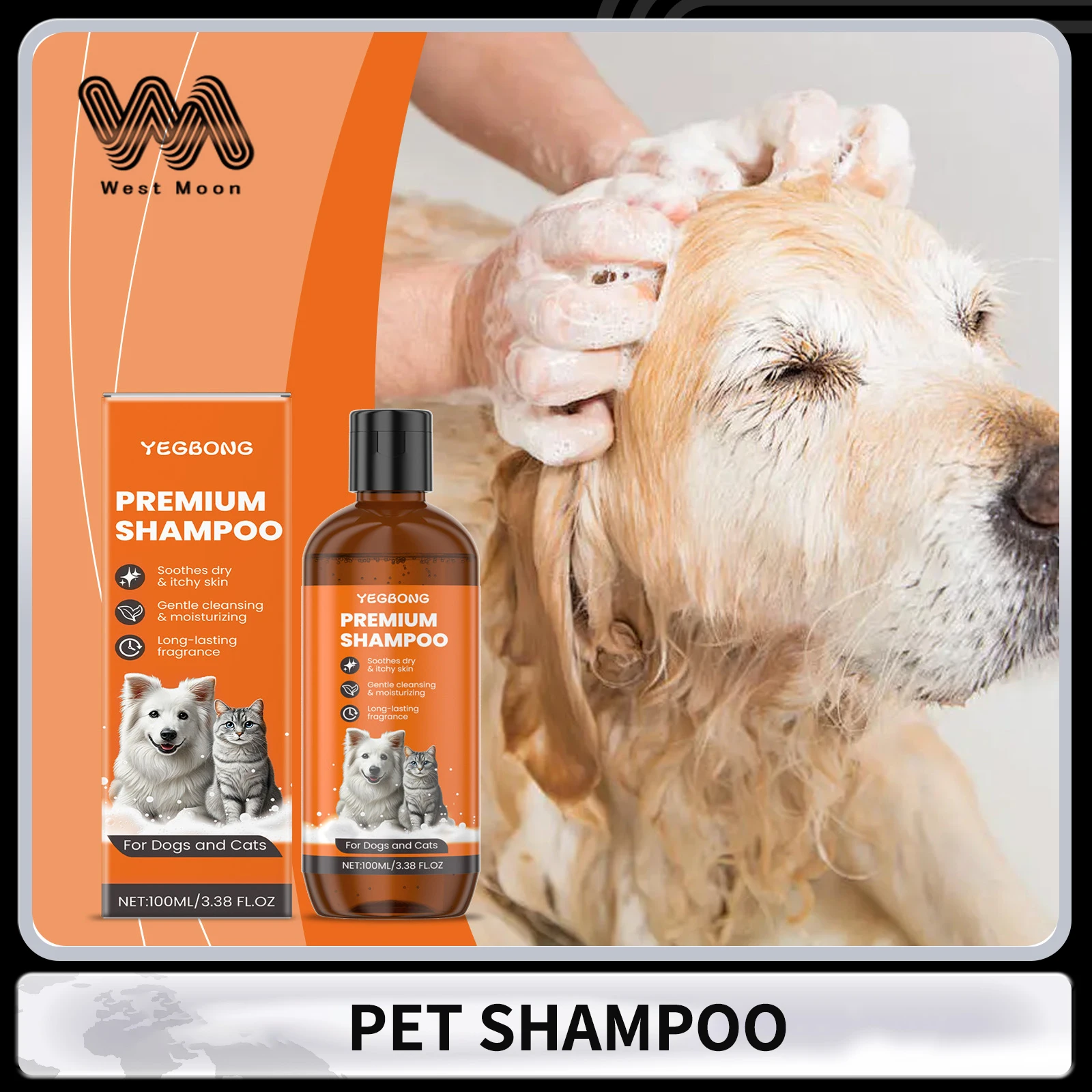 Pet Shampoo for Dogs & Cats Deep Cleansing Pet Skin Remove Odor Control Relieve Itching Keep Ph 1005009306001169