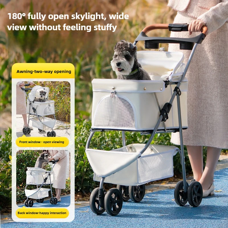 New Pet Stroller, three-Wheel Pet Stroller, lightweight, two-Way, large Space 1005009306611138