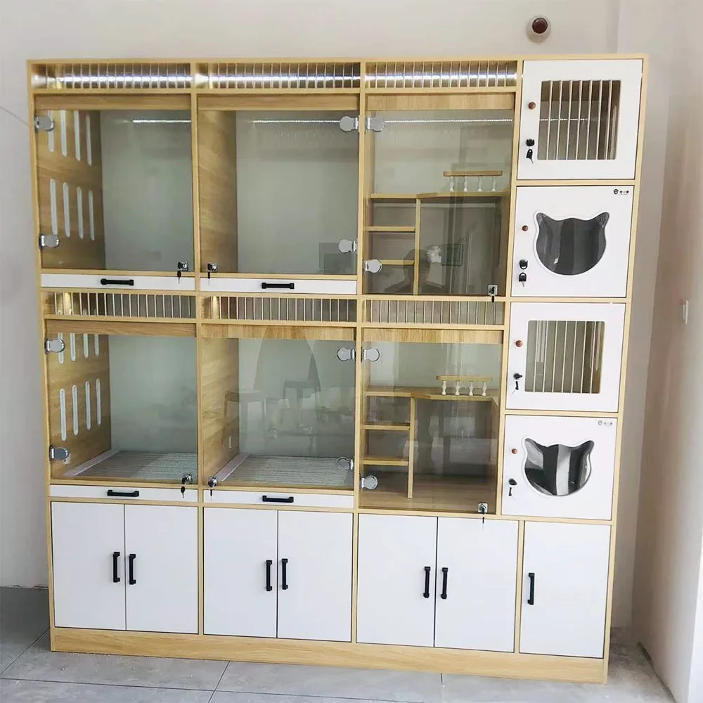 Jfactory Direct Sustainable Pine Wood Pet House Luxury Cat Sleep Cage Fun Cat Villa Breeding Cage 1005009308624047