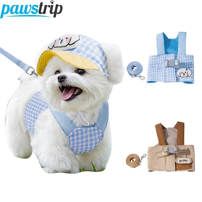 3PCs Dog Harness Leash Set Adjustable Pet Harness for Small Dogs Cats Cute Dog Chest Strap Leash 1005009312793246