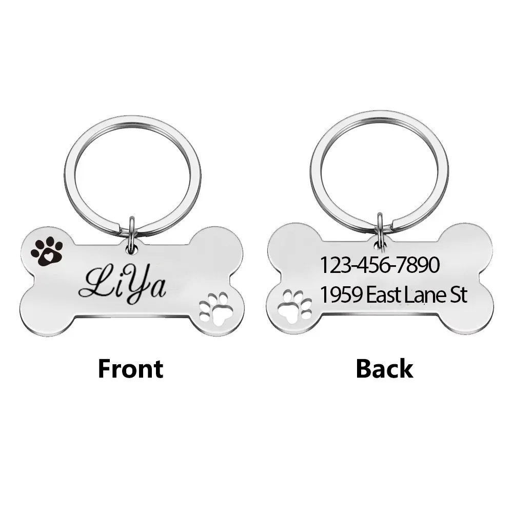 1pc Lovely Liya example Custom Name and text Pet Nameplate Personalized Dog Tags Engraving ID Tag 1005009314539173