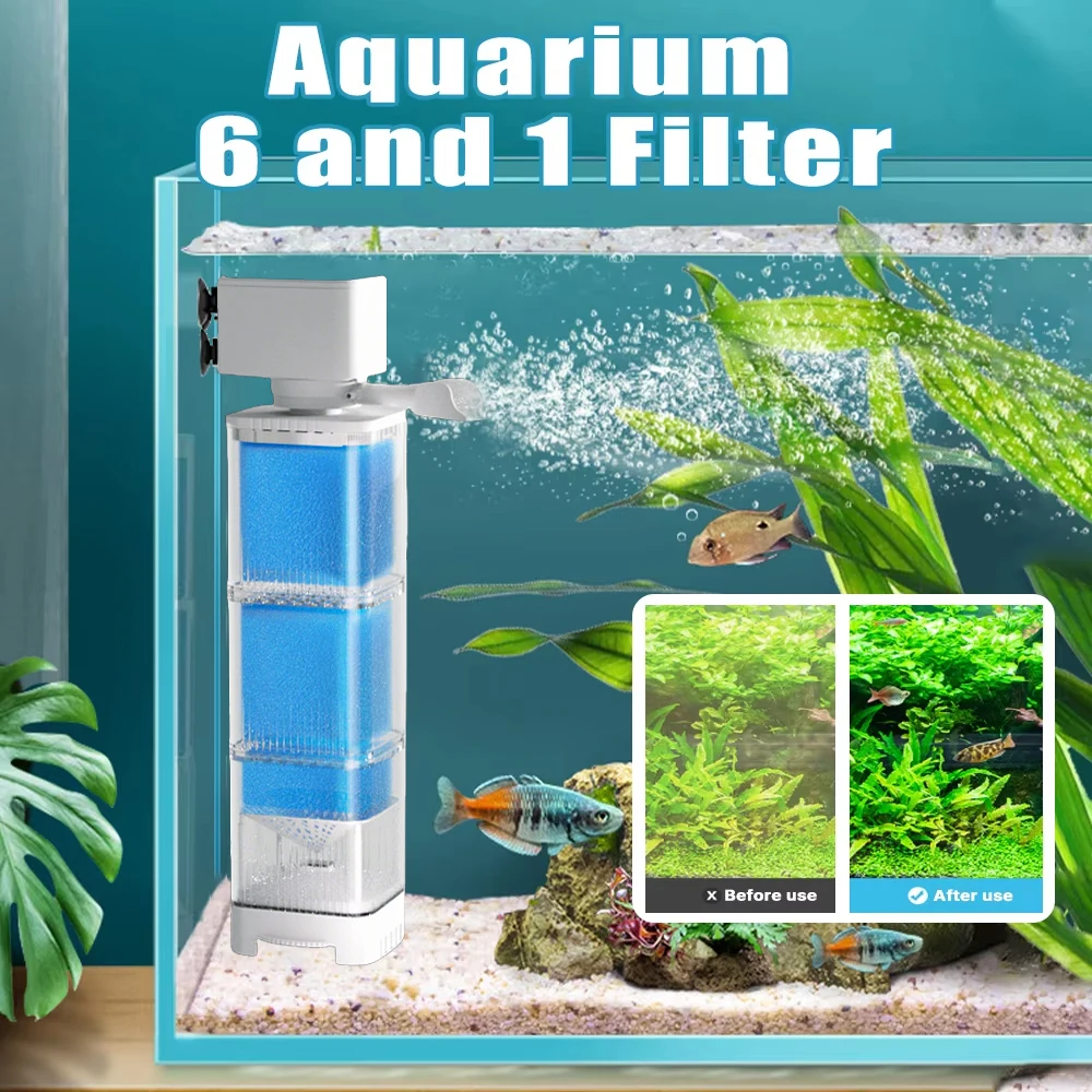 Aquarium Filter Pump Fish Tank Submersible Silent Air Oxygen Aerator Internal Water Pump Aquarium 1005009321889509