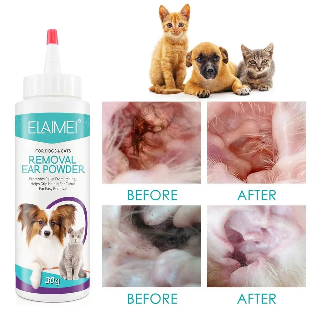 Pet Ear Powder for Dogs and Cats Pet Ear Health Care Easy to Remove Ear Hair 1005009322450394