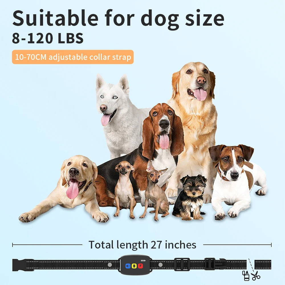 Electric Dog Training Collar with Remote Control Shock Vibration Sound Dog Trainer Rechargeable 1005009331012067