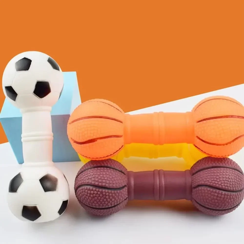Dog Ball Toy Interactive Fun Giggle Sounds Football Basketball Shape Teeth Cleaning Bite Resistance 1005009331026446