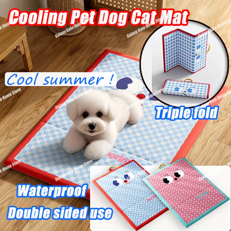 Waterproof Thickened Cooling Pet Dog Cat Mat Foldable Double-Sided Puppy Coolant Kennel Bed 1005009331926394