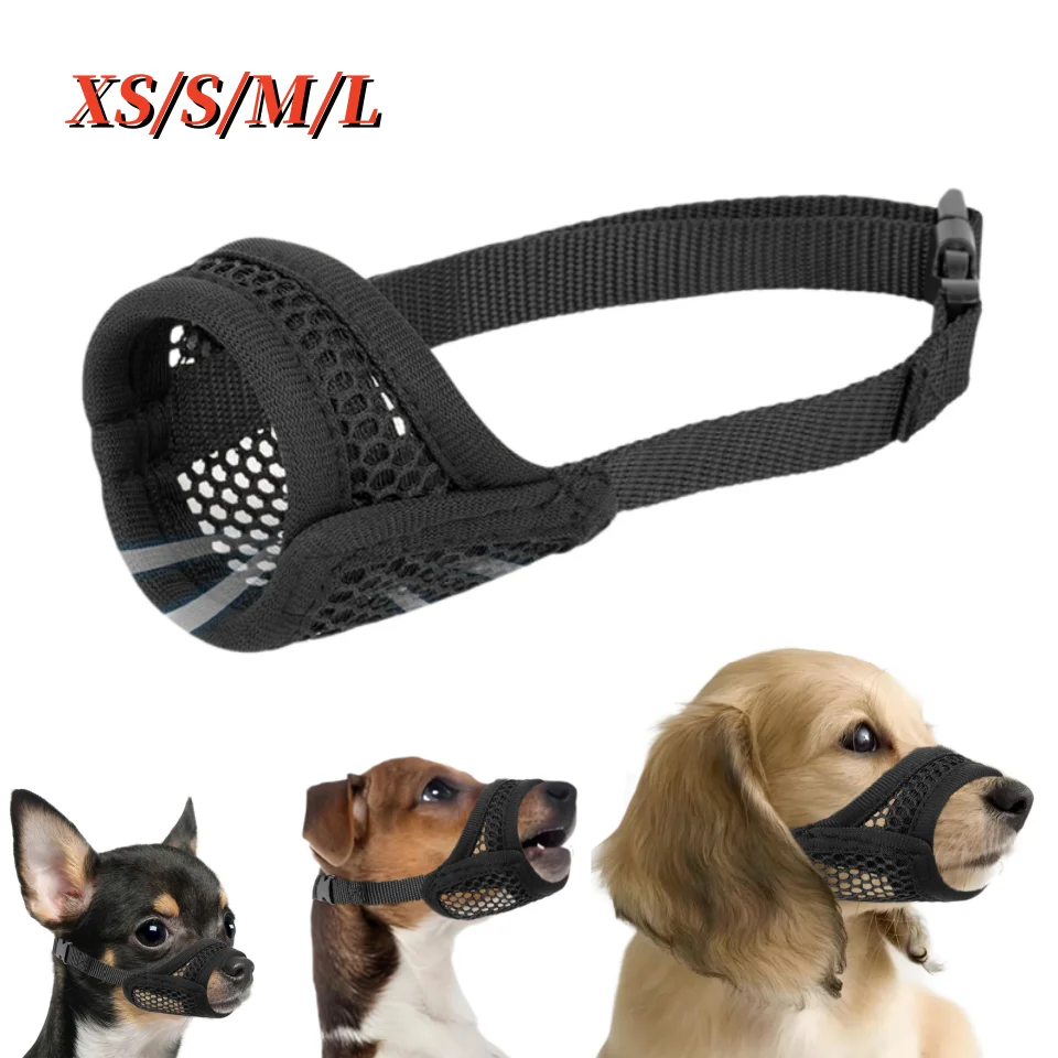 Mesh Muzzle for Short Snout and Small Medium Dogs Anti-Biting 1005009340217861